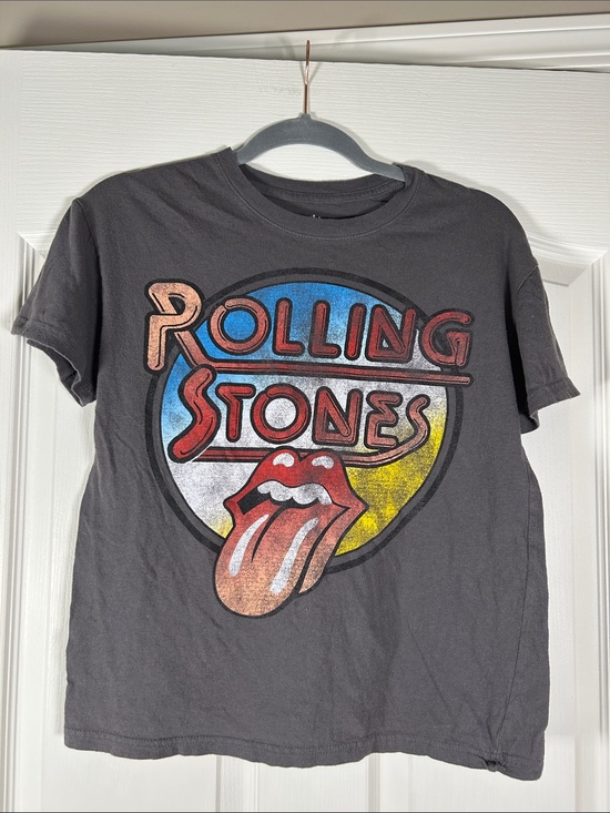the Rolling Stones Tops - Vintage Women’s Rolling Stones Tee with Multicolor Logo size S